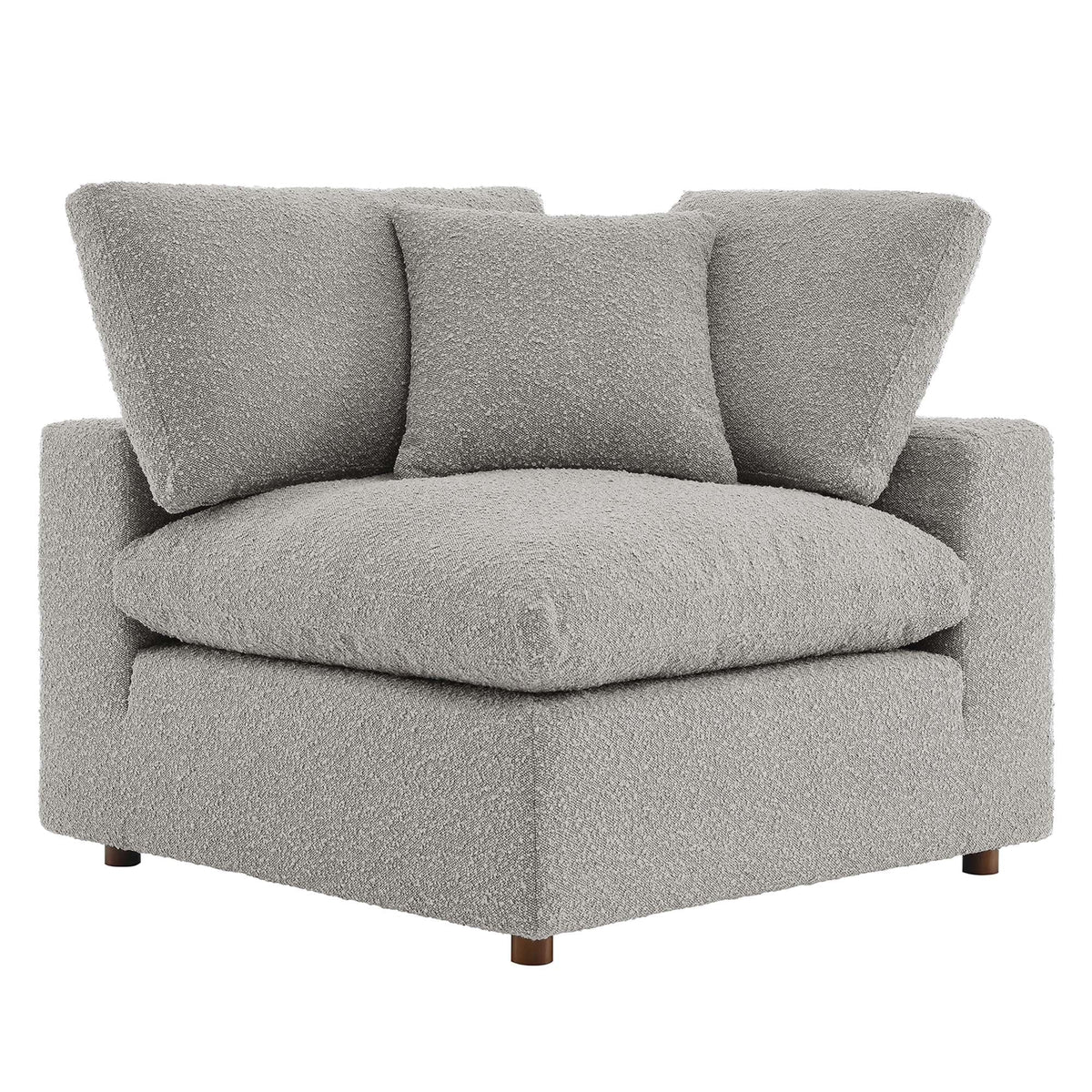 Commix down filled overstuffed boucle chair in gray fabric with 3 cushions by Modway on Tampa Home & Garden Store