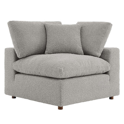 Commix down filled overstuffed boucle chair in gray fabric with 3 cushions by Modway on Tampa Home & Garden Store