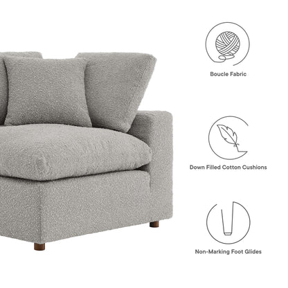 Commix down filled overstuffed boucle fabric corner chair gray upholstery with wooden legs by Modway on Tampa Home & Garden Store