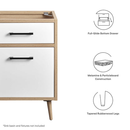 Maverick 24 Inch Bathroom Vanity with an Oak Top