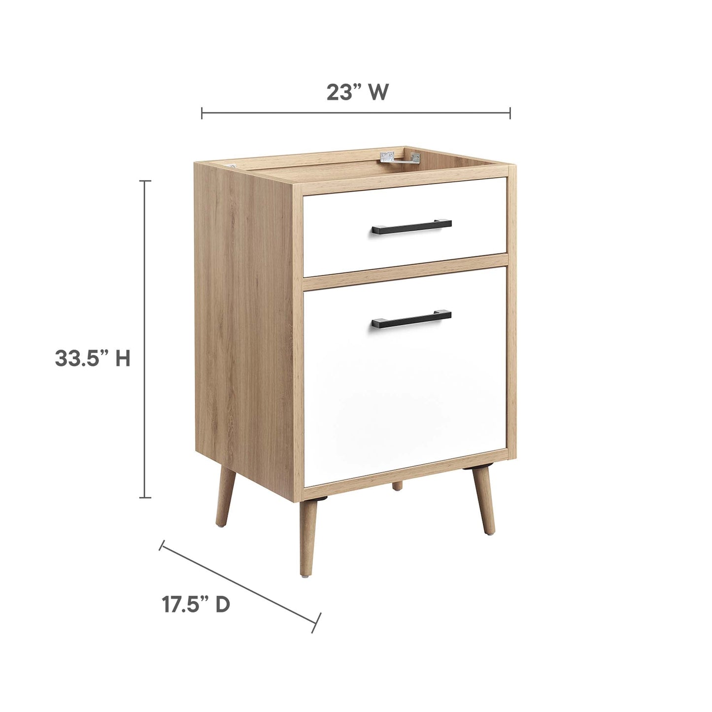 Maverick 24 Inch Bathroom Vanity with an Oak Top