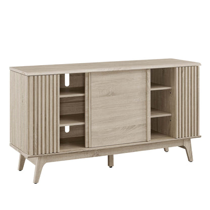 Eudora Sideboard by Modway in light oak with slatted sides and open shelves on Tampa Home & Garden Store