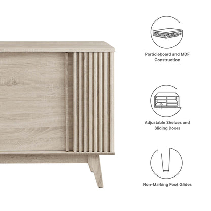Eudora Sideboard by Modway in light oak with vertical slatted side panel on Tampa Home & Garden Store