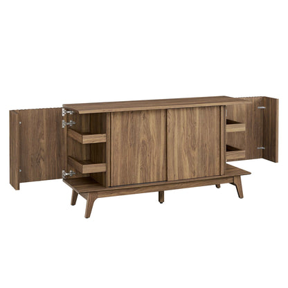 Eudora Sideboard by Modway in walnut veneer with hinged doors and open cubbies by HouseOfZazla on Tampa Home & Garden Store