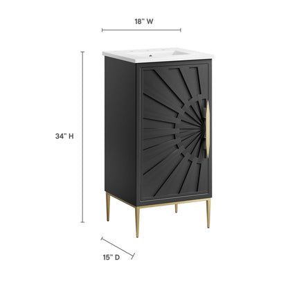 Awaken Bathroom Vanity by Modway, black cabinet with white countertop and gold legs on Tampa Home & Garden Store