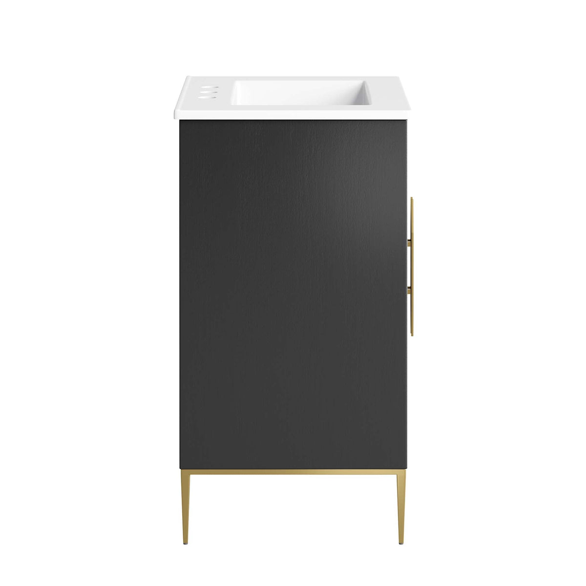 Awaken bathroom vanity Modway white top sink on dark cabinet, gold legs HouseOfZazla on Tampa Home & Garden Store