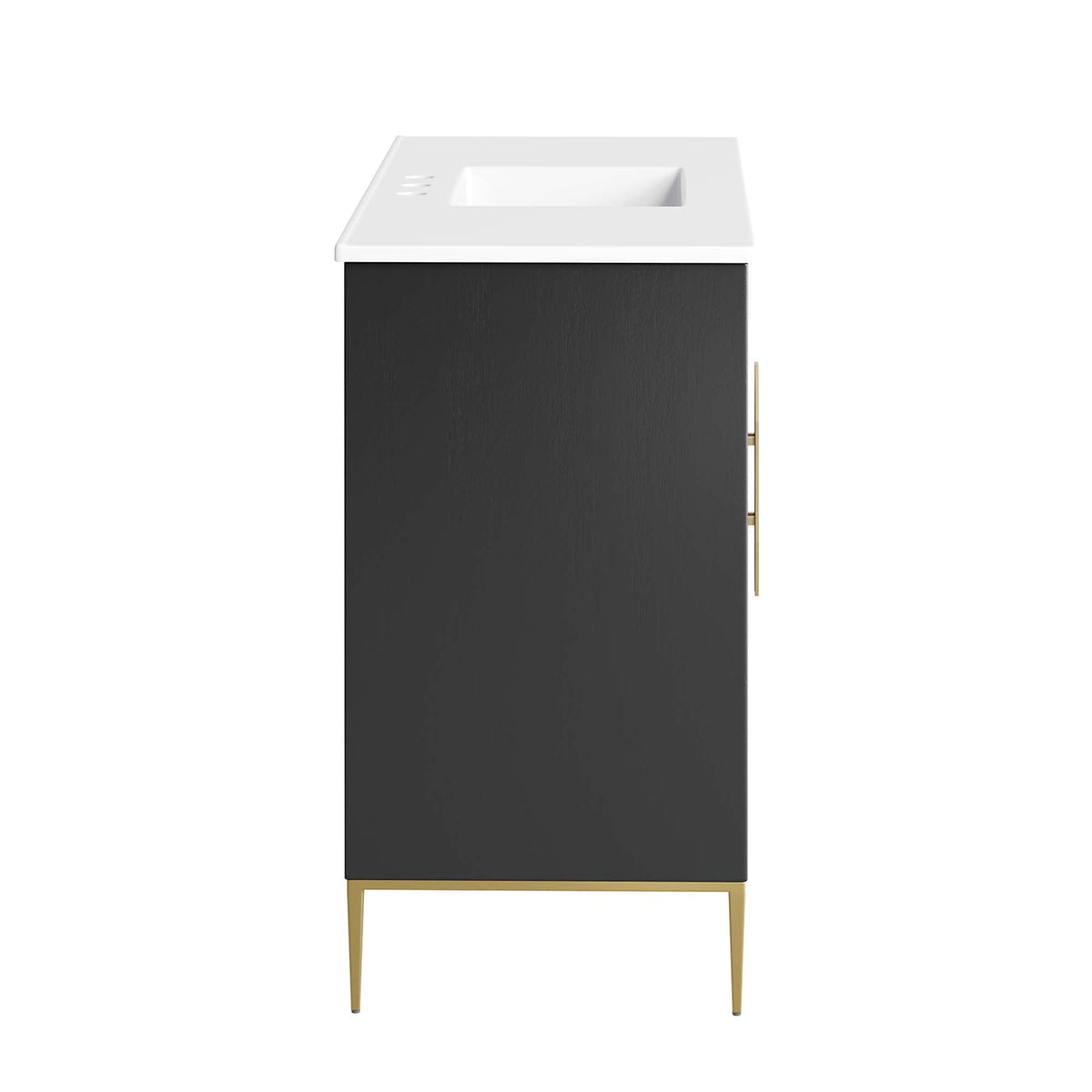 Awaken bathroom vanity by Modway, black cabinet with white top, gold legs HouseOfZazla on Tampa Home & Garden Store