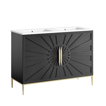 Awaken 48 In Double Sink Vanity And Ceramic Top
