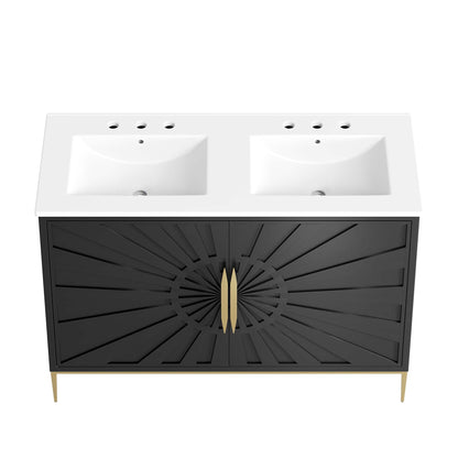 Awaken 48 In Double Sink Vanity And Ceramic Top