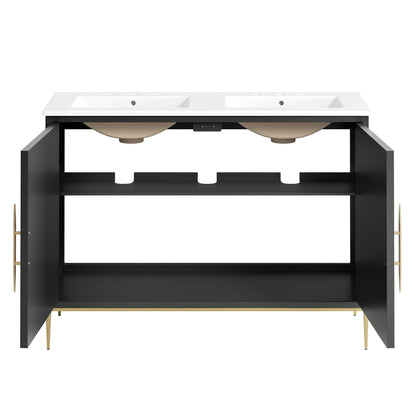 Awaken 48 In Double Sink Vanity And Ceramic Top