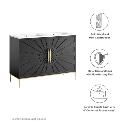 Awaken 48 In Double Sink Vanity And Ceramic Top