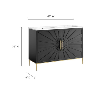 Awaken 48 In Double Sink Vanity And Ceramic Top