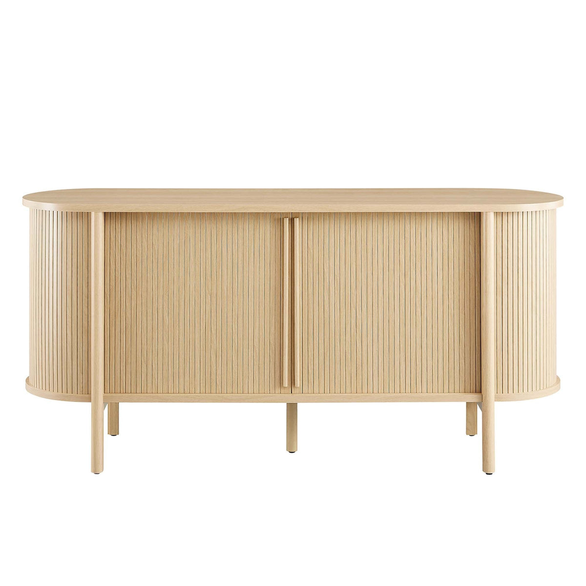 Cadence 63-inch curved sideboard by Modway in natural wood with vertical slat detailing on Tampa Home & Garden Store