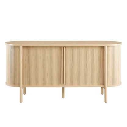 Cadence 63-inch curved sideboard by Modway in natural wood with vertical slat detailing on Tampa Home & Garden Store