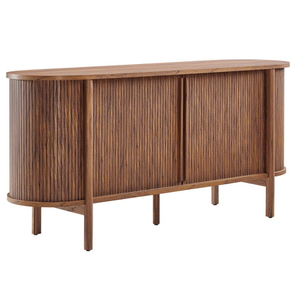 Cadence 63-inch curved wooden sideboard with walnut finish and slat front by Modway on Tampa Home & Garden Store