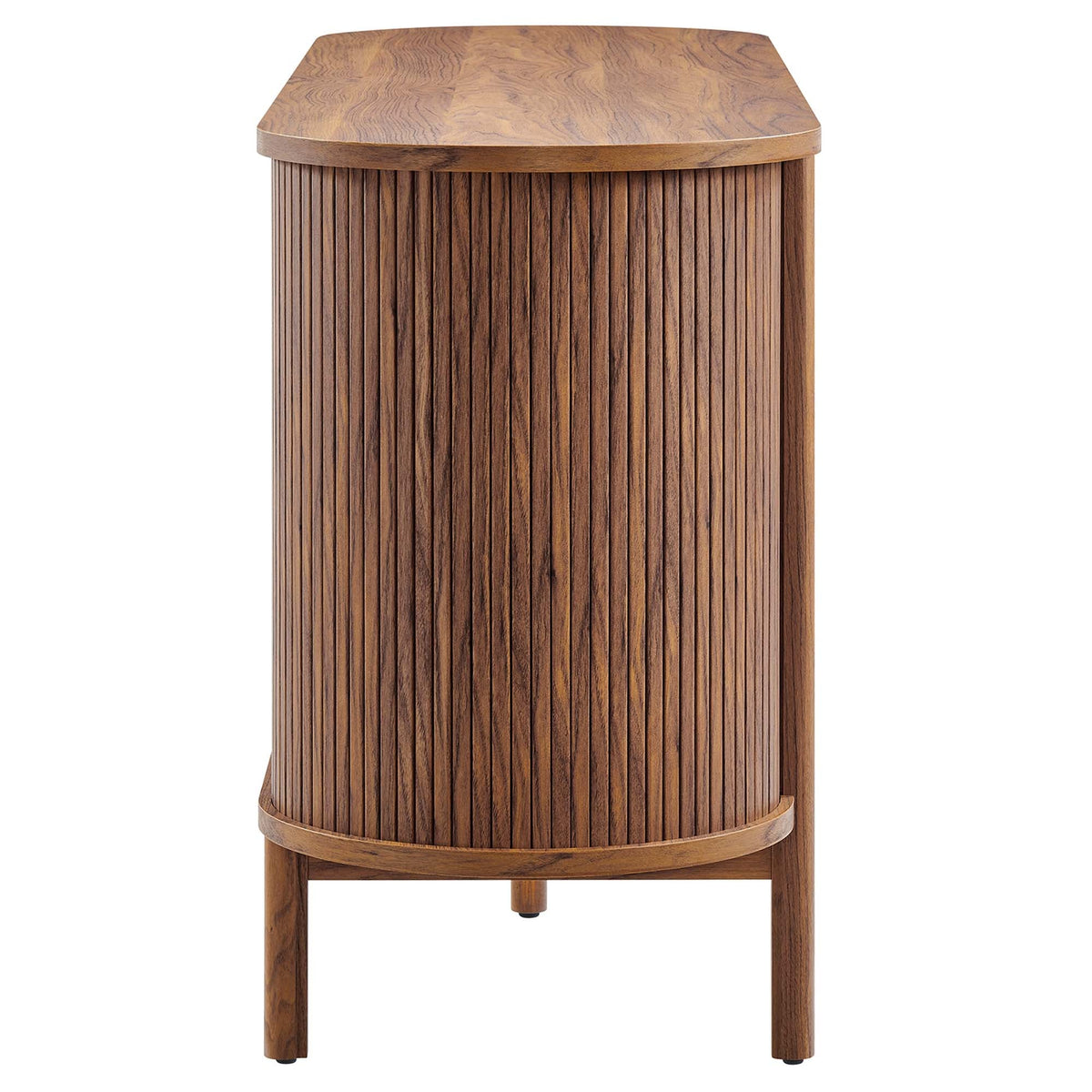 Cadence 63in curved sideboard with vertical slat front in walnut finish by Modway on Tampa Home & Garden Store