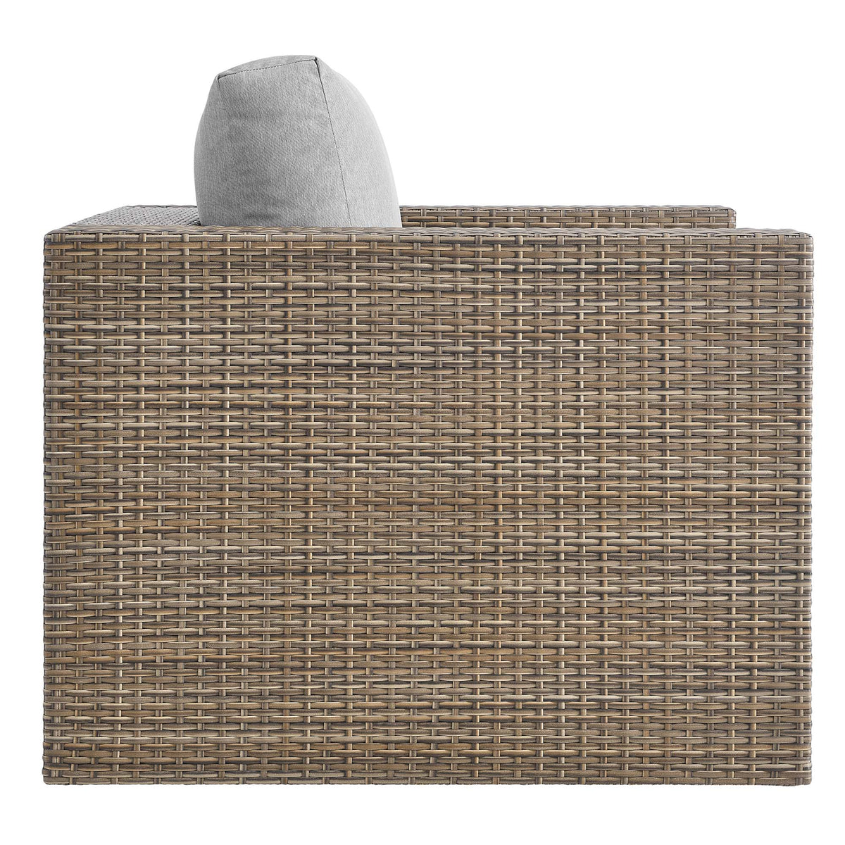 Convene 3-Piece outdoor wicker sofa sectional with gray cushions and brown wicker frame on Tampa Home & Garden Store