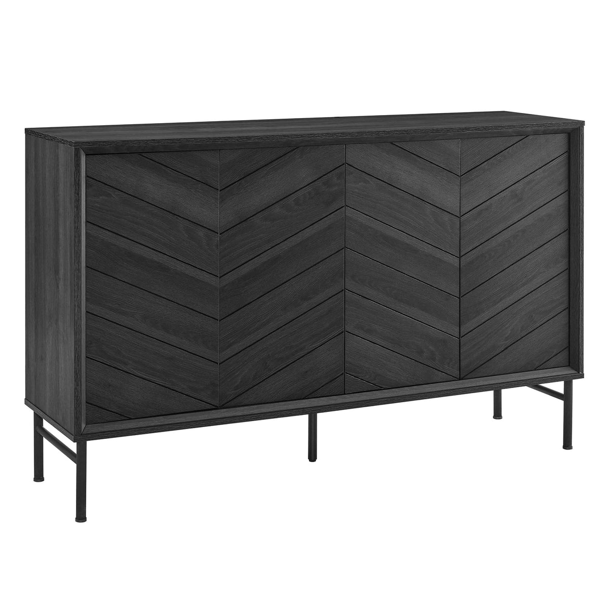 Harper Chevron Sideboard by Modway, dark charcoal wood with chevron doors and metal legs on Tampa Home & Garden Store