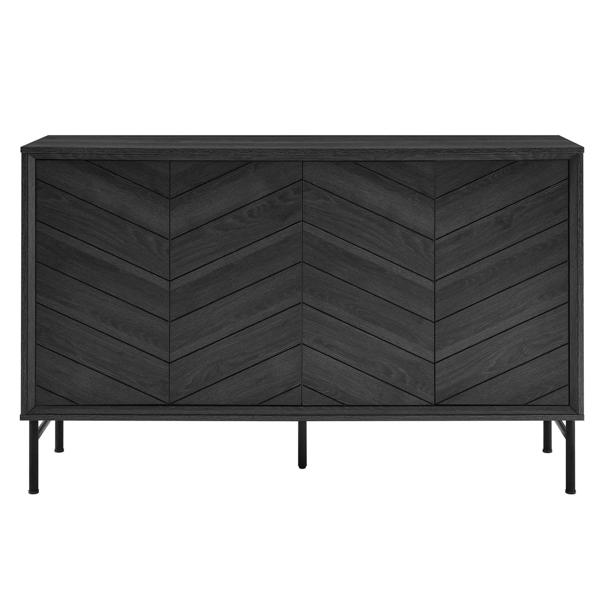 Harper Chevron Sideboard by Modway in black chevron wood panels with slender metal legs on Tampa Home & Garden Store