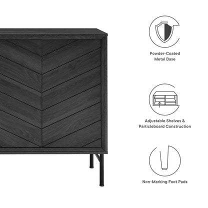 Harper Chevron Sideboard by Modway, black chevron-front buffet with powder-coated metal base on Tampa Home & Garden Store