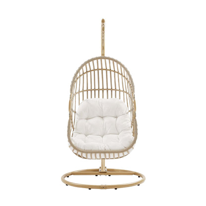 Amalie Wicker Rattan Outdoor Swing Chair by Modway natural beige wicker with cushioned seat on Tampa Home & Garden Store