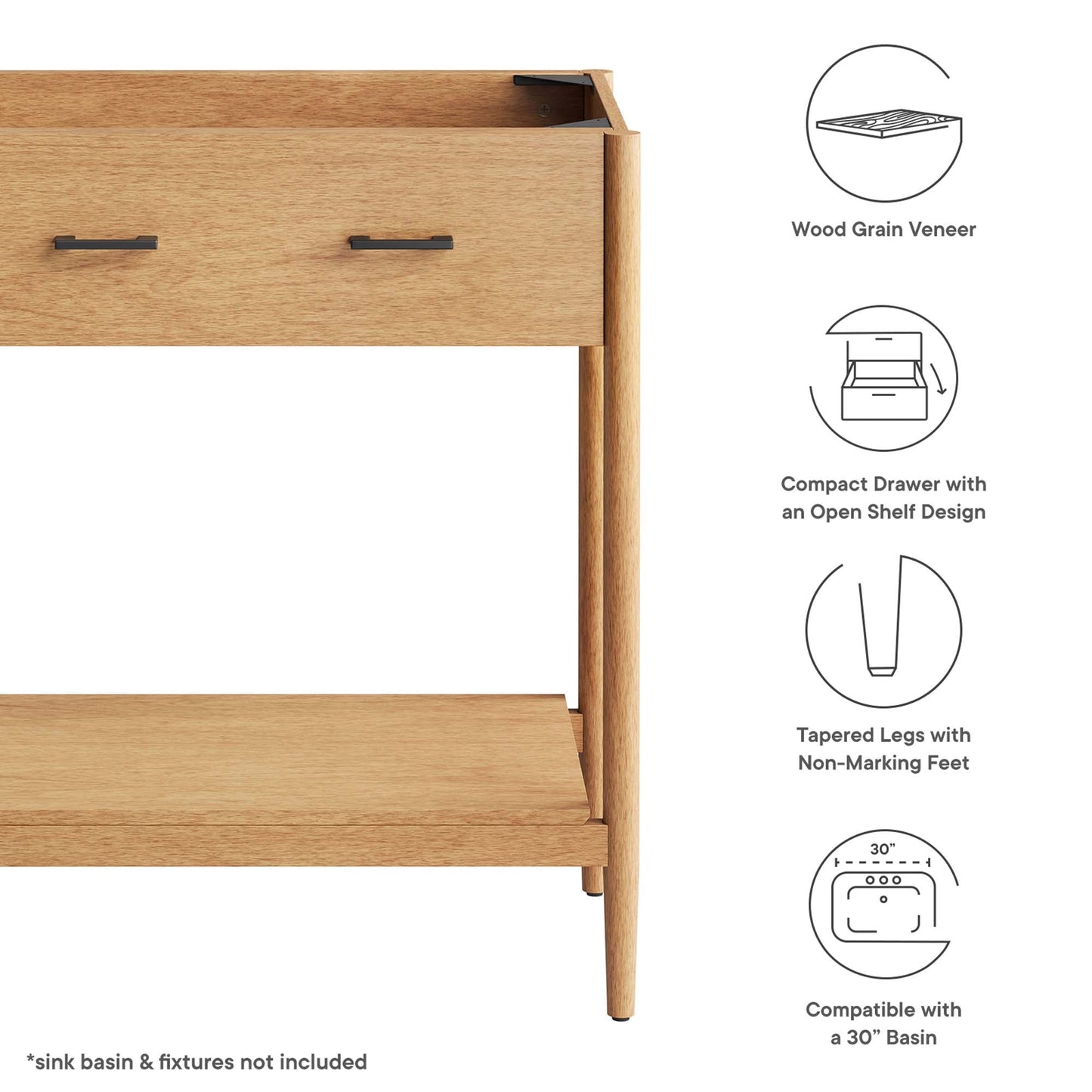 Zaire 30 Inch Bathroom Vanity with Storage