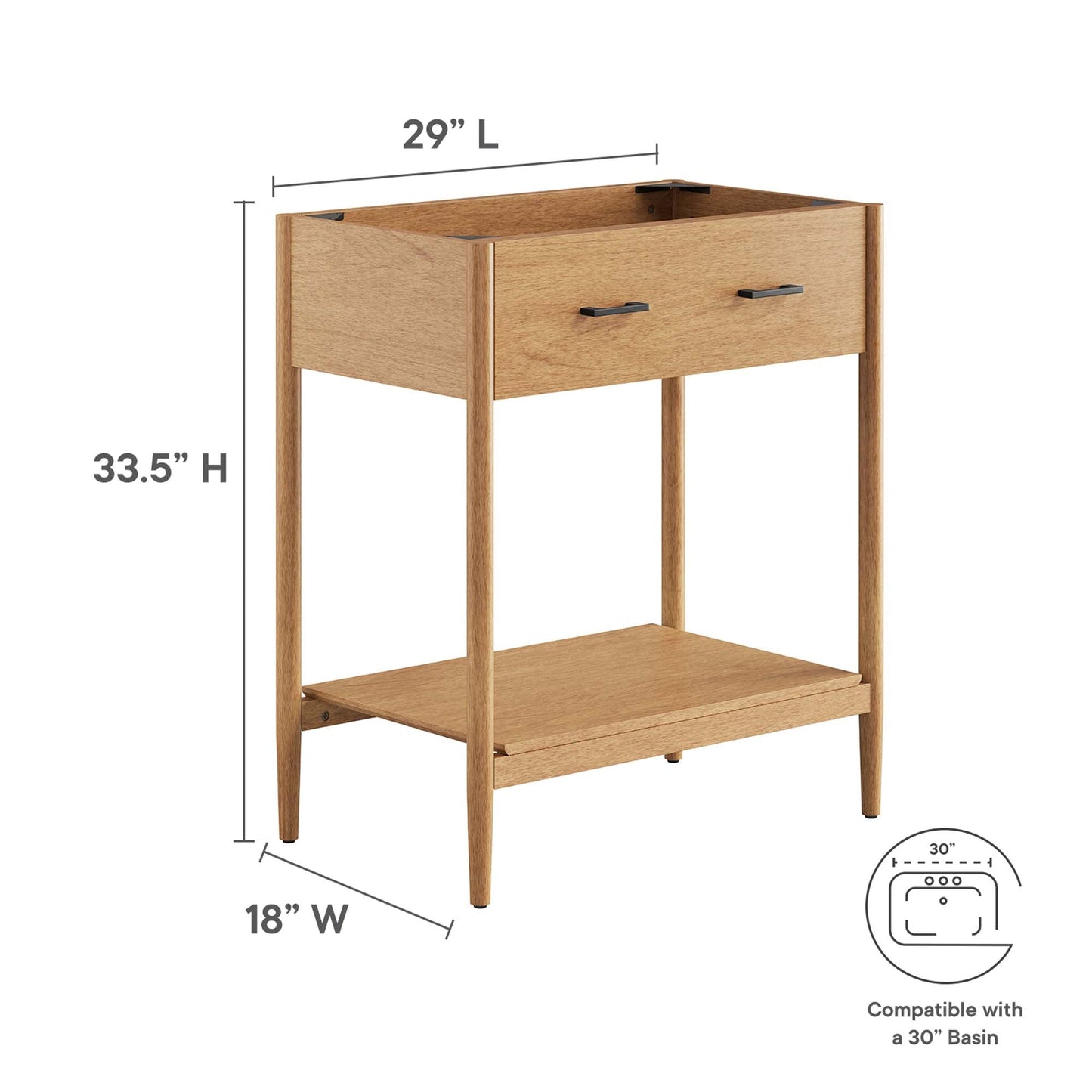 Zaire 30 Inch Bathroom Vanity with Storage