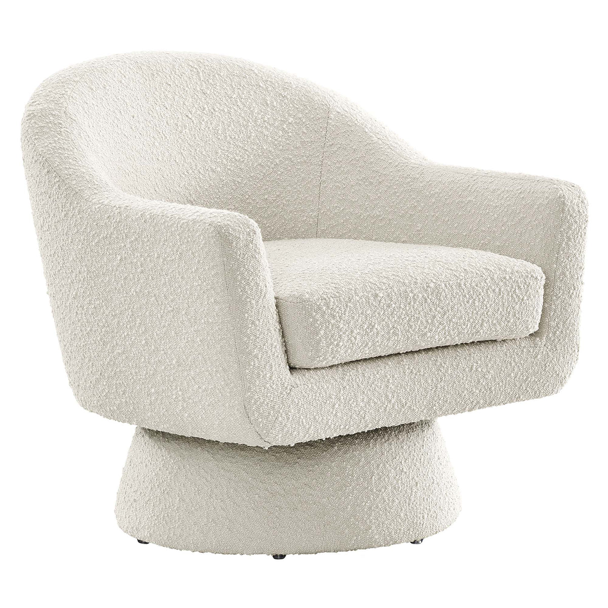 Astral Boucle Fabric Swivel Chair by Modway, cream boucle upholstery, accent chair on Tampa Home & Garden Store