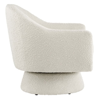 Astral Boucle Fabric Swivel Chair by Modway in cream boucle upholstery, accent seating on Tampa Home & Garden Store