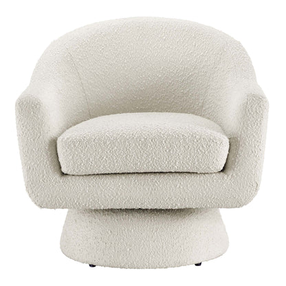Astral Boucle Fabric Swivel Chair, cream boucle upholstery, accent chair by Modway on Tampa Home & Garden Store