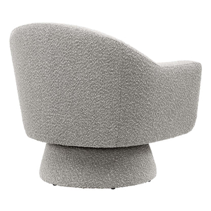 Astral Boucle Fabric Swivel Chair by Modway, gray textured upholstery close-up of curved back on Tampa Home & Garden Store