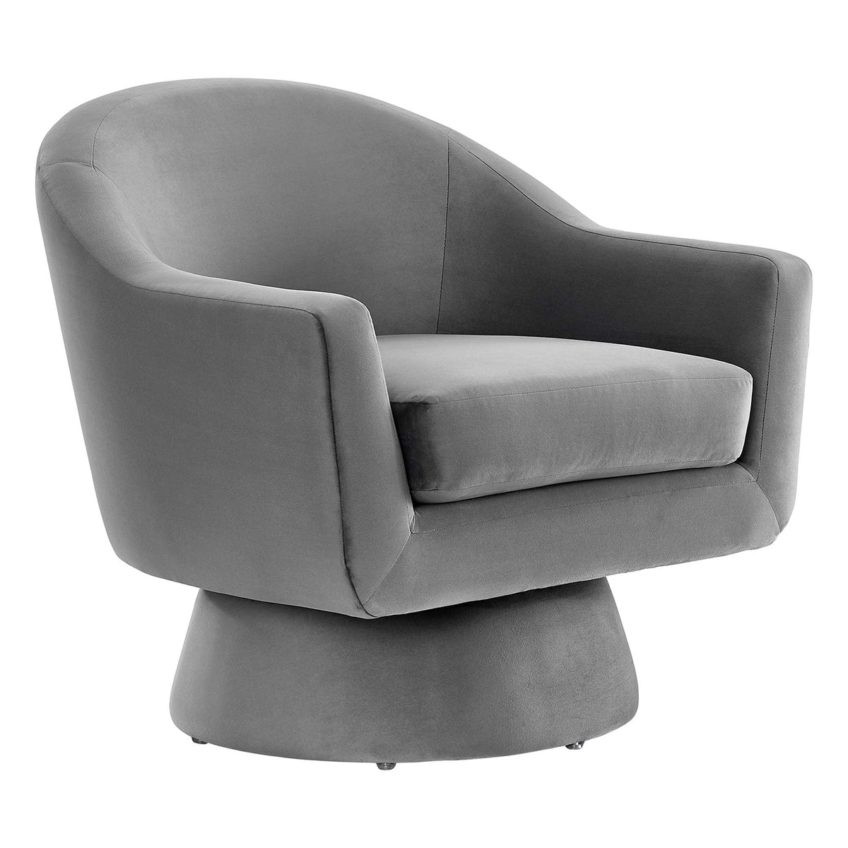 Astral Performance Velvet and Wood Swivel Chair by Modway gray velvet with wood swivel base on Tampa Home & Garden Store