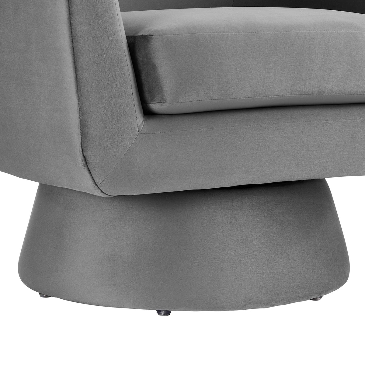 Astral Performance Velvet Swivel Chair by Modway in gray velvet with rounded base on Tampa Home & Garden Store