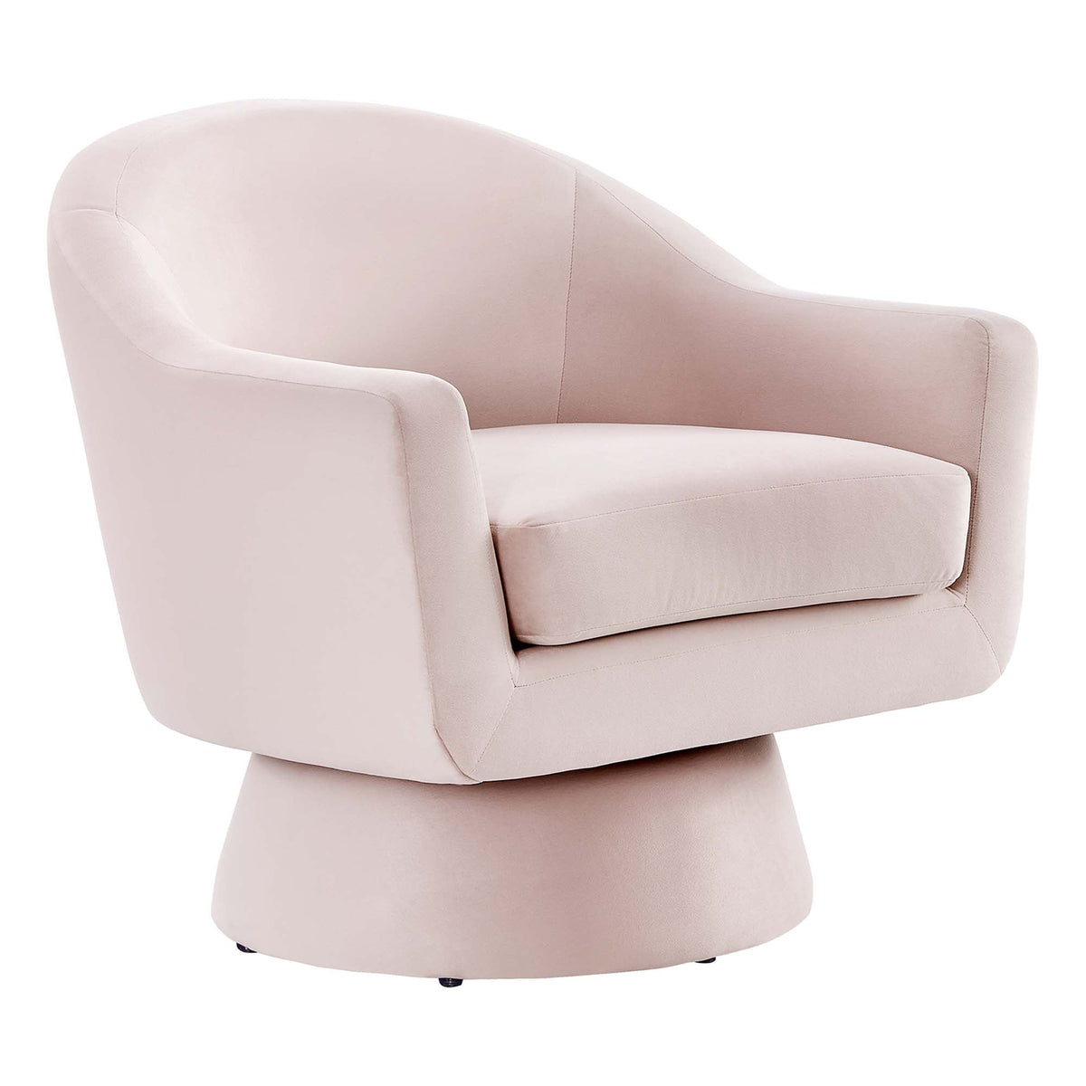 Accent chair Astral velvet swivel with blush pink fabric and wooden base by Modway on Tampa Home & Garden Store
