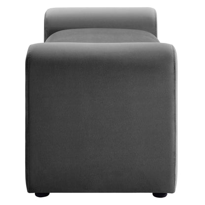 Waverly Performance Velvet Bench, black velvet upholstery by Modway for HouseOfZazla on Tampa Home & Garden Store
