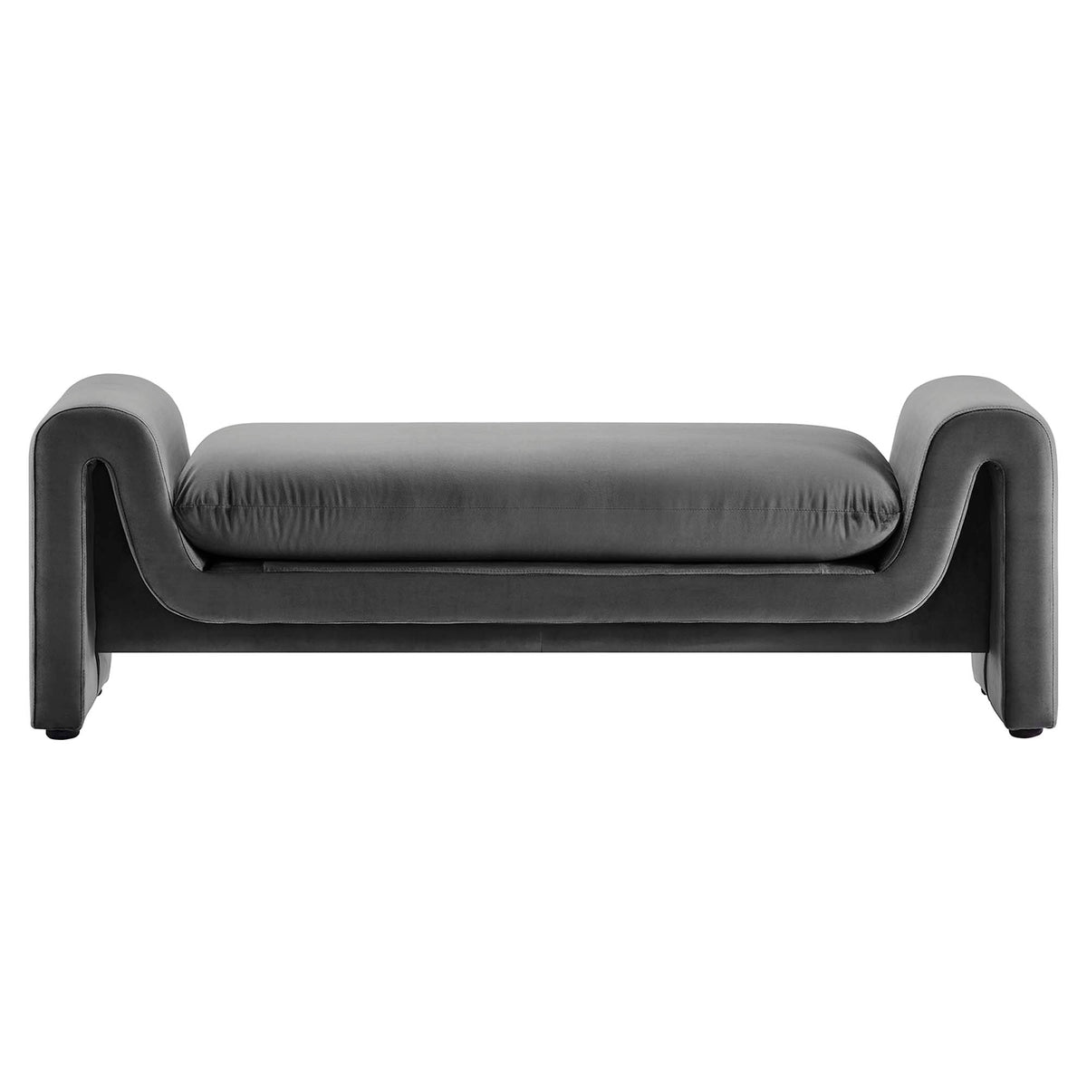 Waverly Performance Velvet bench by Modway in gray velvet for living room by HouseOfZazla on Tampa Home & Garden Store