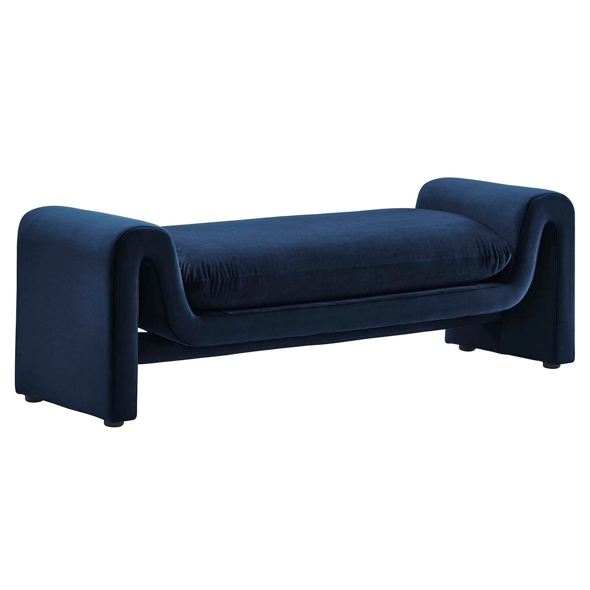 Waverly Performance Velvet Bench navy blue velvet upholstery by Modway, living room furniture on Tampa Home & Garden Store