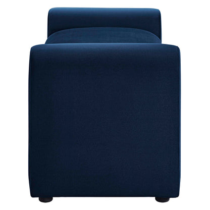 Waverly Performance Velvet Bench navy blue velvet upholstery with rounded back by Modway on Tampa Home & Garden Store