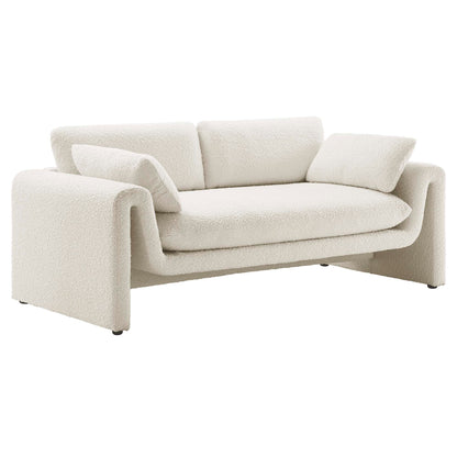 Modway Waverly Wavy Boucle Fabric Sofa for Home