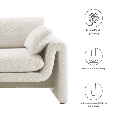 Modway Waverly Wavy Boucle Fabric Sofa for Home