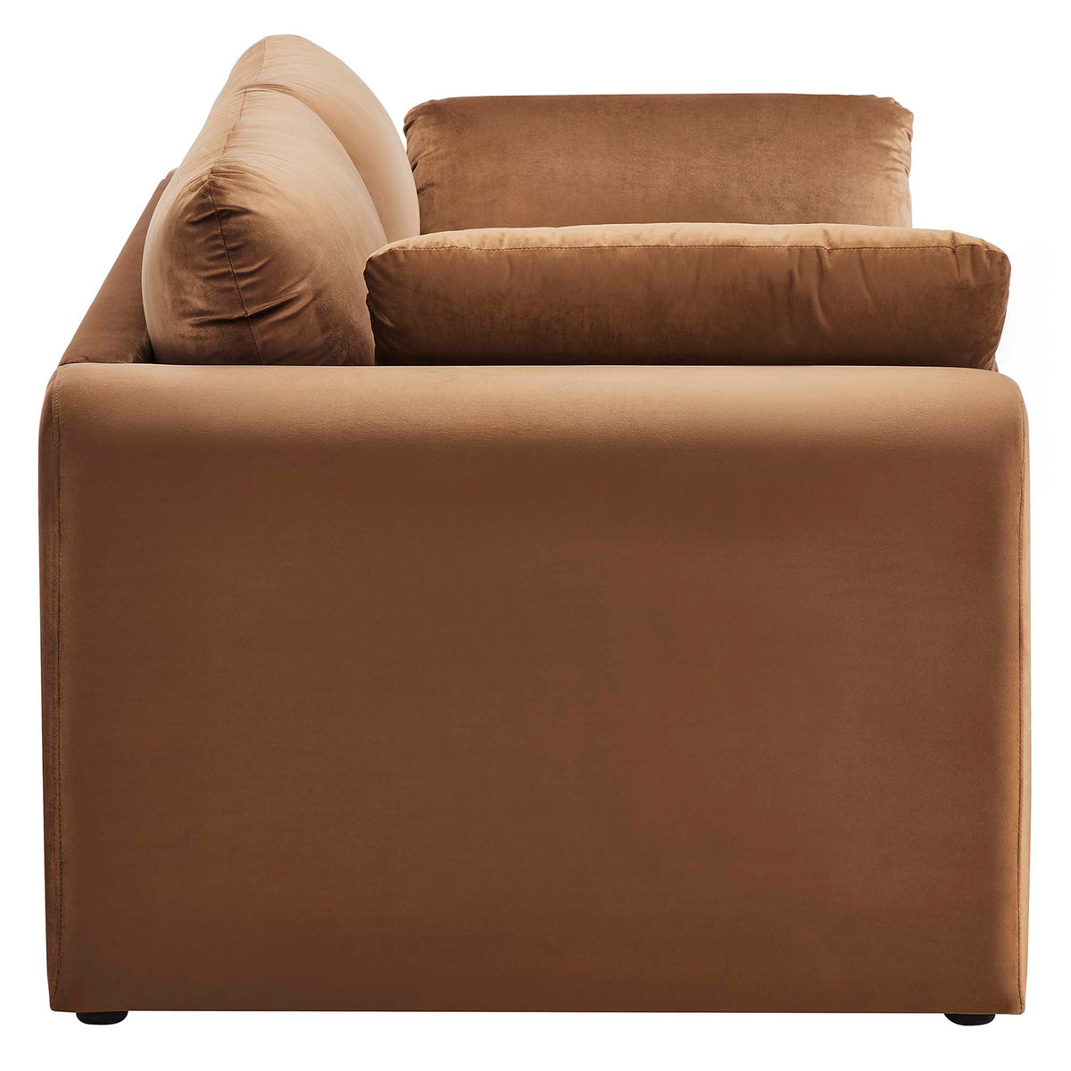Waverly Performance Velvet Sofa by Modway, brown velvet with plush cushions on Tampa Home & Garden Store