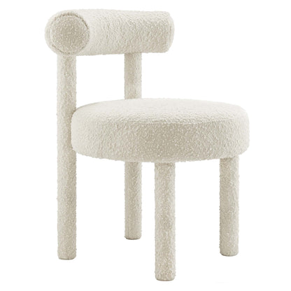 Toulouse Boucle Dining Chair cream boucle upholstery with rounded back legs Modway on Tampa Home & Garden Store