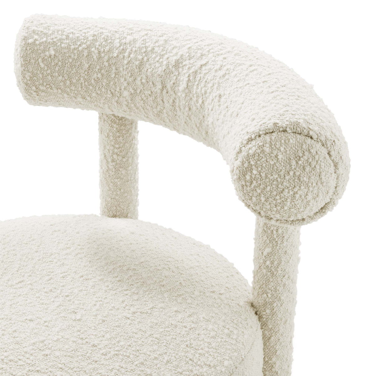 Toulouse Boucle Fabric Dining Chair cream boucle upholstery HouseOfZazla on Tampa Home & Garden Store