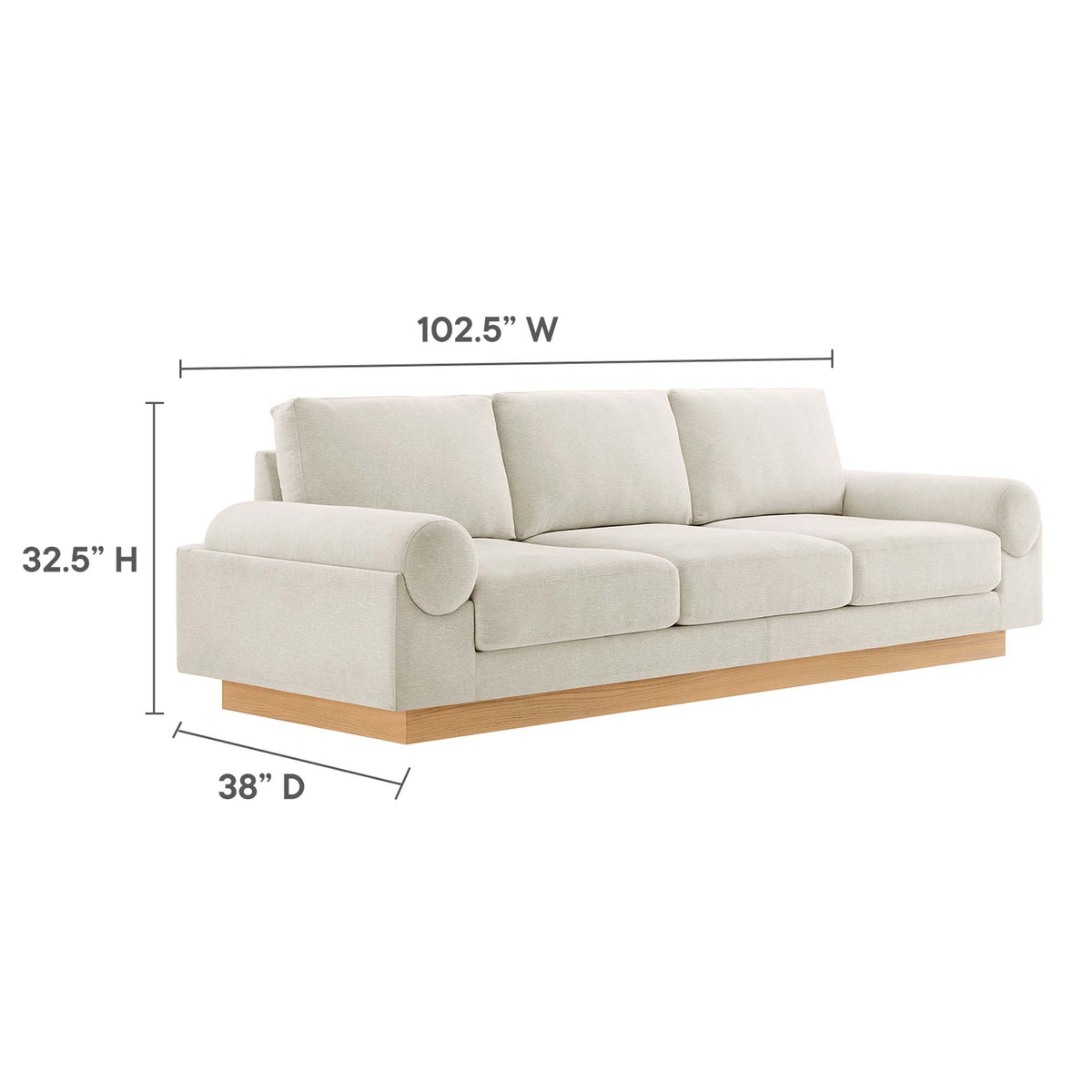 Modway Oasis Upholstered Fabric Sofa for Home