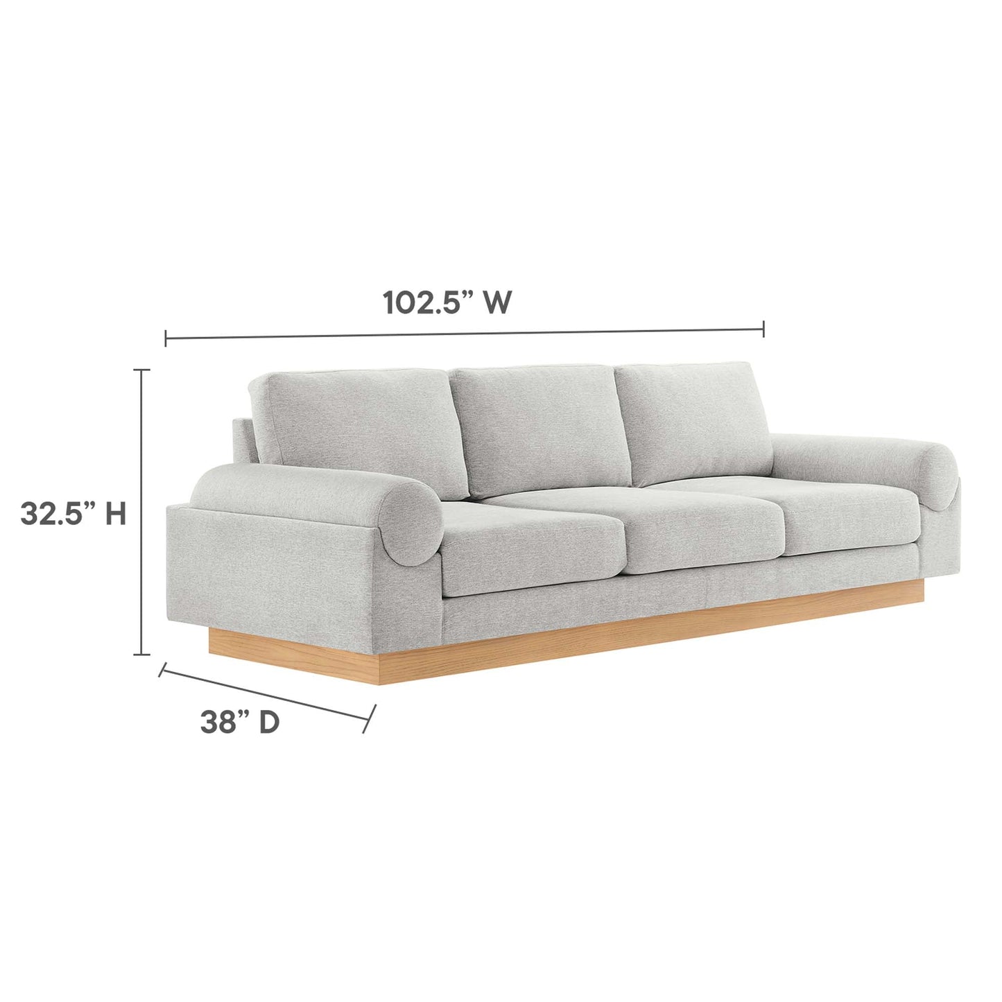 Modway Oasis Upholstered Fabric Sofa for Home