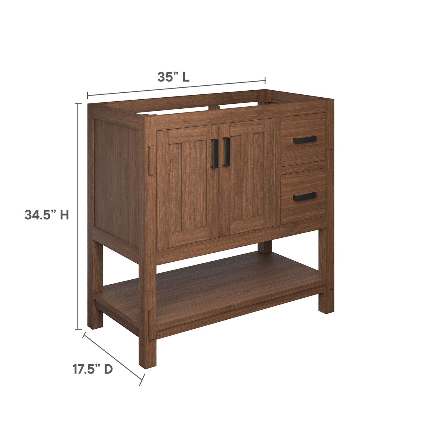 Modway Ashlyn Wood Bathroom Vanity and Cabinet