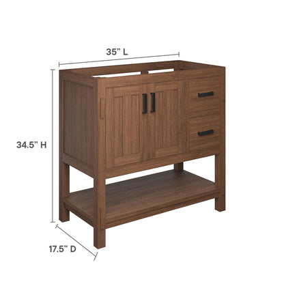 Modway Ashlyn Wood Bathroom Vanity and Cabinet