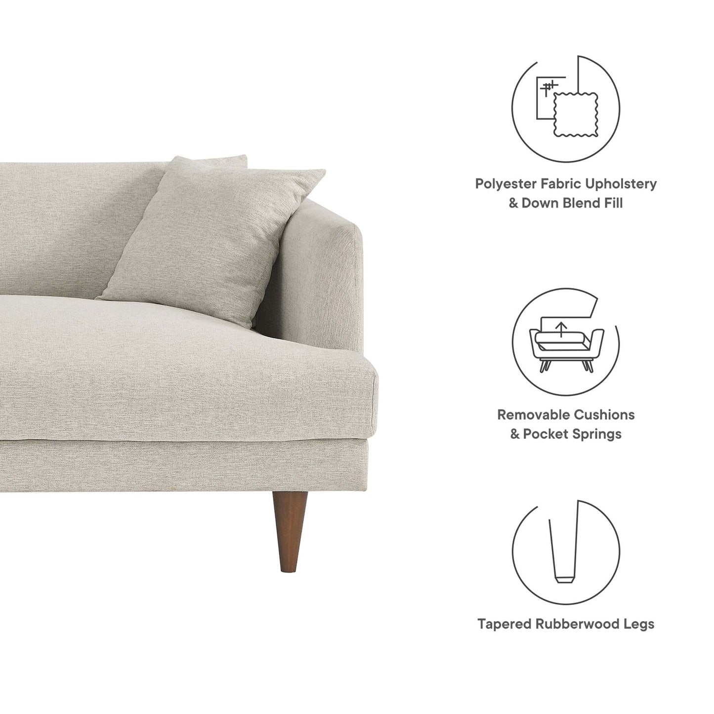 Zoya and Modway Down Filled Comfortable Sofa