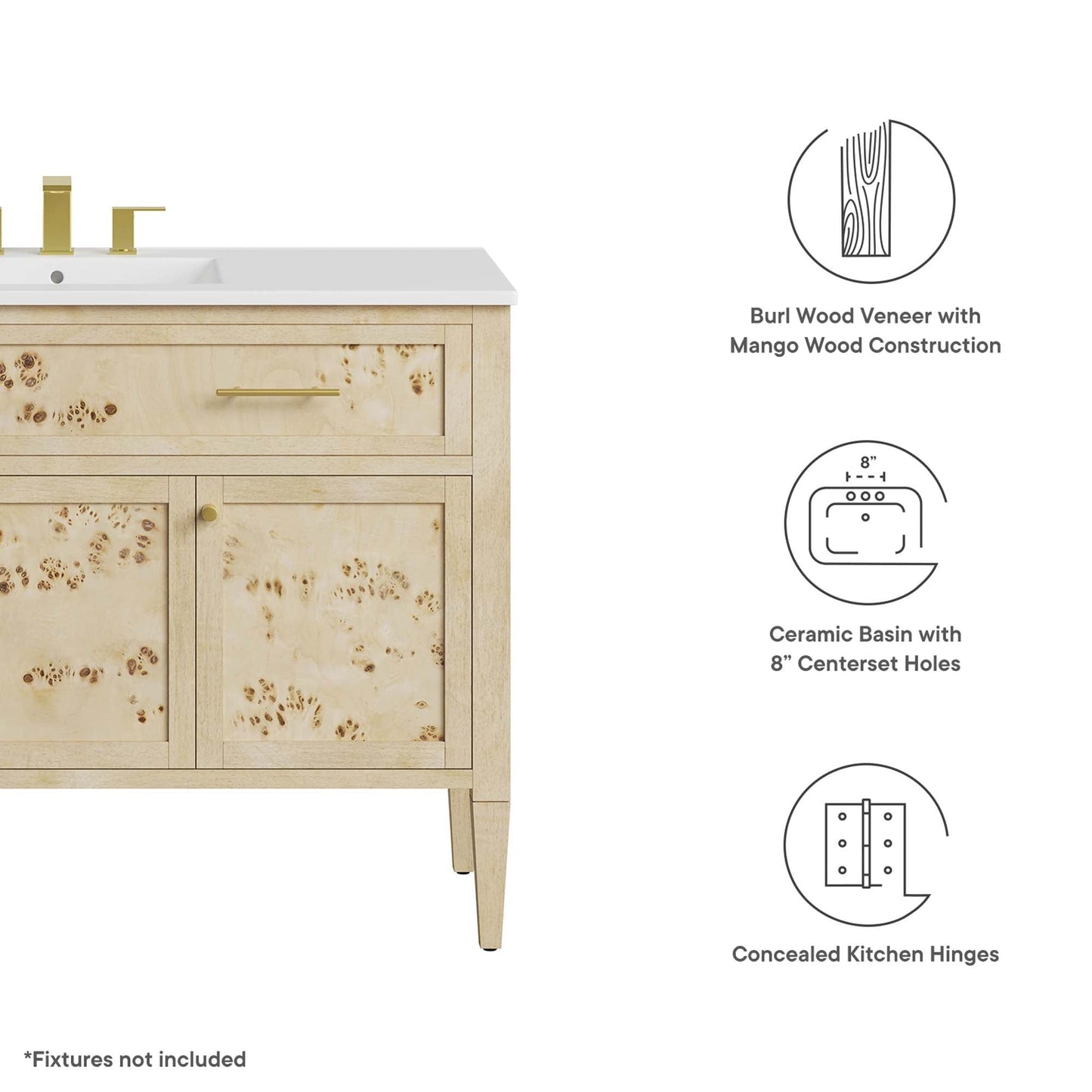 Elysian 48 Wood and Single Sink Bathroom Vanity