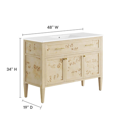 Elysian 48 Wood and Single Sink Bathroom Vanity